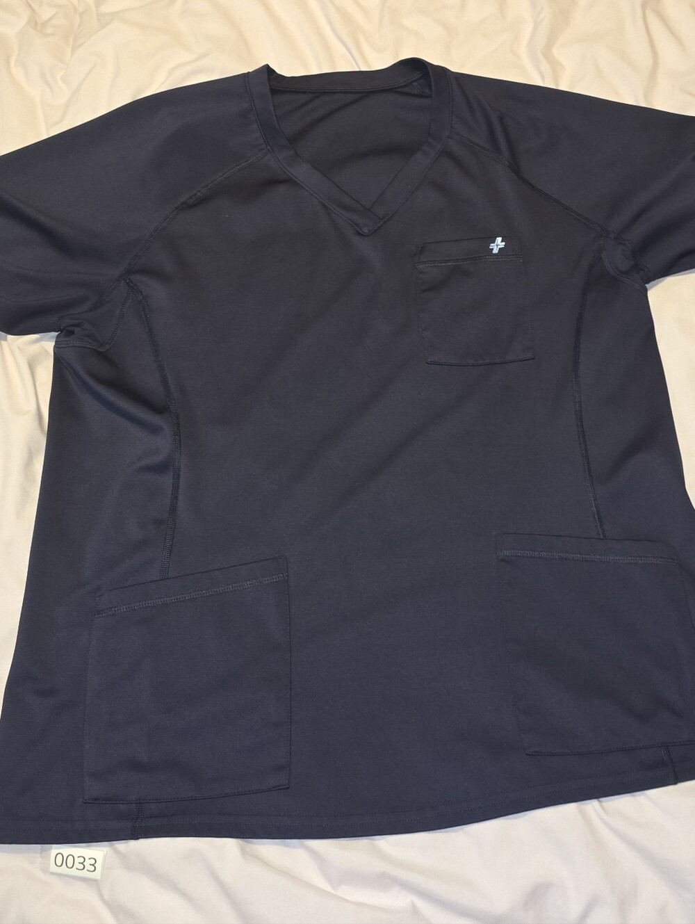 ​Fit Scrubs Evrpur Navy Blue Multi-Pocket Women's Scrub Top XL Fragrance Free